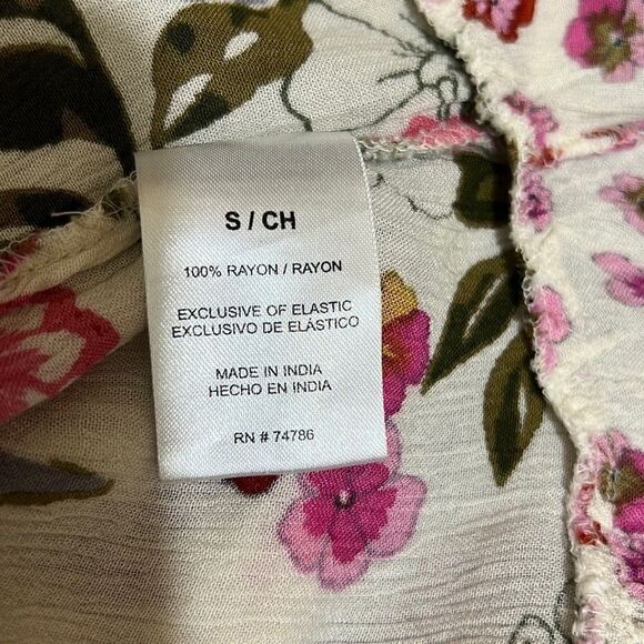 Bila dress tank floral tassel ties cream pink green Small FIRM on PRICE - Picture 6 of 7